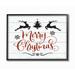 The Holiday Aisle® 'Holiday Merry Christmas Elegant Reindeer Typography' Graphic Art Print Wood in Brown | 11 H x 14 W x 1.5 D in | Wayfair