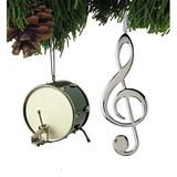 The Holiday Aisle® 2 Piece Bass Drummer's Hanging Figurine Ornament Set Wood in Black/Brown/Gray | 5 H x 3 W x 2 D in | Wayfair