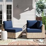 Latitude Run® Larrissa 14 Piece Outdoor Cushion Set Acrylic in Blue | 6 H in | Wayfair CUSHIONS-BARBADOS-06p-NAVY