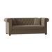 Fairfield Chair Carver 92" Rolled Arm Chesterfield Sofa Polyester/Other Performance Fabrics in Brown | 36 H x 92 W x 41 D in | Wayfair