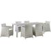 Modway Junction 7 Piece Outdoor Patio Dining Set w/ Cushion Metal in Gray/White | 32 H x 126.5 W in | Wayfair EEI-1748-GRY-WHI-SET
