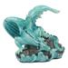 World Menagerie Beley Whimsical Dragon on Ocean Rock Figurine Resin in Blue/Gray/White | 3 H x 3.75 W x 2.5 D in | Wayfair