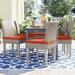 Sol 72 Outdoor™ Oppelo Patio Dining Side Chair w/ Cushion in Gray | 35.5 H x 19 W x 18 D in | Wayfair FLORENCE-TKC290b-ADC-3x-C-TANGERINE