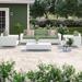 Wade Logan® Azyon 6 Piece Sofa Seating Group w/ Cushions Synthetic Wicker/All - Weather Wicker/Wicker/Rattan in White | Outdoor Furniture | Wayfair