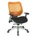 Symple Stuff Pascarella Mesh Task Chair Upholstered/Mesh/Metal in Orange/Black/Brown | 27.25 W x 24 D in | Wayfair D17325EB36B34062AB20D611C2E3830F