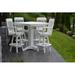 Red Barrel Studio® Nettie 5 Piece Bar Height Outdoor Dining Set Plastic in White | 42 H x 33 W x 33 D in | Wayfair 7EBD3AE3635841F197E716545F0BB050