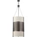Wrought Studio™ Kinsella 6 - Light Single Cylinder Pendant Fabric in Gray/White/Brown | 37 H x 21 W x 21 D in | Wayfair