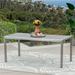 Wade Logan® Caggiano Manufactured Wood Dining Table Wood/Metal in Gray | 30.25 H x 35.5 W x 70.25 D in | Outdoor Dining | Wayfair