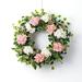 Rosecliff Heights Hydrangea Silk Wreath Silk in Pink/Green | 26 H x 26 W x 5 D in | Wayfair 8CBB4FEEFCF44D659FFAA3E9999DCD4E