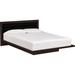 Copeland Furniture Moduluxe Solid Wood and Platform Bed Wood and /Upholstered/Genuine Leather in Black | 35 H x 82 W x 86 D in | Wayfair