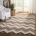 Brown/White 96 x 0.25 in Area Rug - Bungalow Rose Emek Chevron Handwoven Wool Beige/Brown Area Rug Wool | 96 W x 0.25 D in | Wayfair