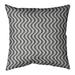 Latitude Run® Avicia Wavy Stripe Indoor/Outdoor Throw Pillow Polyester/Polyfill blend in Gray/Black | 16 H x 16 W x 3 D in | Wayfair