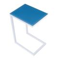 Orren Ellis Stretford End Table Glass/Metal in Blue/White | 22.5 H x 12 W x 16 D in | Wayfair F0461AF41C504082A638E50484C198BD