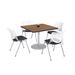 KFI Studios Kool 42" L Square Manufactured Wood Breakroom Table & Chair Set Metal in Brown/Gray/White | 29" H x 42" L x 42" W | Wayfair