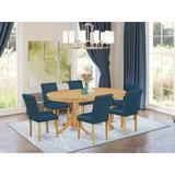 Winston Porter Albali 7 - Piece Counter Height Extendable Solid Wood Dining Set Wood/Upholstered in Brown | 30 H in | Wayfair