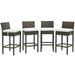 Highland Dunes Conduit Bar Stool Outdoor Patio Wicker Rattan Set of 4 Wicker/Rattan in White/Brown | 39.5 H x 17.5 W x 18 D in | Wayfair