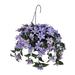 Rosalind Wheeler Artificial Clematis Hanging Basket Fabric in Green/White | 24 H x 22 W x 22 D in | Wayfair FF1CFA113D45480897647735A7F9238F