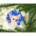 The Holiday Aisle® Doberman Winter Snowflakes Holiday Christmas Hanging Figurine Ornament /Porcelain in Blue/White | 3 H x 3 W x 0.25 D in | Wayfair