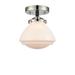 Three Posts™ Chesterville 1-Light 6.75" Semi Flush Mount Glass, Metal in Gray | 7.38 H x 6.75 W x 6.75 D in | Wayfair