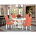 Winston Porter Dacus Drop Leaf Rubberwood Solid Wood Dining Set Wood/Upholstered in White | Wayfair 69DEA2B3CF96455AA25353A0FBAA2287