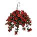 Rosalind Wheeler Artificial Azalea Hanging Basket Fabric in Red/Brown | 25 H x 20 W x 20 D in | Wayfair AB5CD599BD464AF39BF5C7856874409B