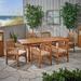 Breakwater Bay Cosimo 7 Piece Outdoor Dining Set w/ Cushions Wood in Brown/White | 30 H x 62.25 W x 34 D in | Wayfair