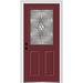 Verona Home Design Grace Painted Both Sides The Same 1/2 Lite 2-Panel Fiberglass Prehung Front Entry Door on 4-9/16" Frame Metal | Wayfair