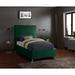 Mercer41 Lavaca Platform Bed Upholstered/Velvet, Metal in Green | 52 H x 44 W x 82 D in | Wayfair BD1F1A5936424B3EA970C431FD2EE13A
