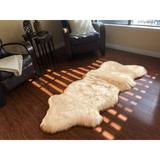 White 24 x 3 in Area Rug - Union Rustic Wickstrom Luxurious Dark Cream Area Rug Sheepskin/Faux Fur | 24 W x 3 D in | Wayfair