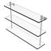 Red Barrel Studio® Morosini 3 Piece Glass/Metal Tiered Shelf Glass/Metal in Gray | 18 H x 22 W x 5 D in | Wayfair MA-5/22-SN