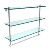 Darby Home Co Gober 3 Piece Tiered Shelf w/ Towel Bar Glass/Metal in Gray | 17.3 H x 22 W x 5 D in | Wayfair C674BF10CED94A848128DEB2F7E39C7F
