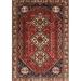 Blue/Navy 24 W in Indoor Area Rug - Bungalow Rose Traditional Red/Beige/Navy Blue Area Rug Polyester/Wool | Wayfair