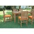 Arlmont & Co. Brough 7 Piece Teak Outdoor Dining Set Wood/Teak in Brown/White | 63 W x 36 D in | Wayfair D40D100521284CBAA2F46D89BEE6A213