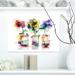 Ebern Designs 'Abstract Flowers in Glass Vases' Painting Print on Wrapped Canvas in White | 12 H x 20 W x 1 D in | Wayfair