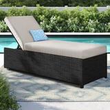 Latitude Run® Larrissa 77" Long Reclining Single Chaise w/ Cushions Wicker/Rattan | 16 H x 31 W x 77 D in | Outdoor Furniture | Wayfair