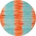 Green/Orange 0.35 in Indoor Area Rug - Ebern Designs Arapaho Abstract Orange/Sky Green Area Rug Polyester/Wool | 0.35 D in | Wayfair