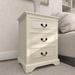 Alcott Hill® Margie 3 - Drawer Solid Wood Nightstand in White Wood in Brown/White | 25.75 H x 17.5 W x 13.5 D in | Wayfair