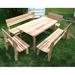 Millwood Pines Tifton Cedar 5 Piece Outdoor Dining Set Wood in Brown | 94" | Wayfair 47337067FBF14373BFF59CFF952173D2