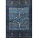Blue/Gray 24 x 0.35 in Indoor Area Rug - World Menagerie Kenery Contemporary Dark Gray/Navy Blue Area Rug Polyester/Wool | 24 W x 0.35 D in | Wayfair