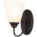 Charlton Home® Schwenk 1-Light Armed Sconce Glass/Metal in Black/Brown/White | 8.75 H x 5.75 W x 7.75 D in | Wayfair