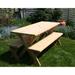 Millwood Pines Tignall 3 Piece Outdoor Dining Set Wood/Metal in Brown | 8' | Wayfair WF27WCLTCB8CVD-CS