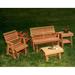 August Grove® Tillison Cedar 4 Piece Seating Group Synthetic Wicker/Wood/All - Weather Wicker/Wicker/Rattan in Brown | Outdoor Furniture | Wayfair