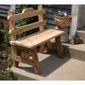 August Grove® Tillison Cedar Wooden Garden Outdoor Bench Plastic in Brown | 34 H x 48 W x 24 D in | Wayfair 7E1BB201128542C09E897C22392ADF9B