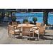 Rosecliff Heights Pemberton Round 8 - Person Teak Outdoor Dining Set Wood in Brown | 30.5 H x 60 W x 60 D in | Wayfair