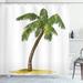 East Urban Home Palm Tree Cartoon Palms Image Tropical Plant & Sand Serenity Nature Foliage Print Shower Curtain Set | 69 H x 105 W in | Wayfair