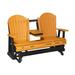 Ebern Designs Clayford Classic Outdoor Glider Bench Wood in Orange/Black | 43 H x 67 W x 30 D in | Wayfair E7DE162DDCAB4B2A8A26F26C593F337B