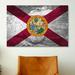 Winston Porter Florida Flag, Grunge Alligator Graphic Art on Canvas in Gray/Red | 60 H x 90 W x 1.5 D in | Wayfair B845BF37677F486C8012CB874D637840