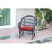 One Allium Way® Outdoor Byers Rocking Wicker/Rattan Chair w/ Cushions in Red/Gray | 36 H x 19 W x 30 D in | Wayfair