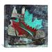 Winston Porter Canada Hockey Ice Skates #2 Graphic Art on Canvas in Blue/Gray/Red | 12 H x 12 W x 0.75 D in | Wayfair