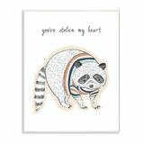 Ebern Designs Ulani You've Stolen My Heart Shirt Raccoon Wall Décor Wood in Brown | 15 H x 10 W x 0.5 D in | Wayfair